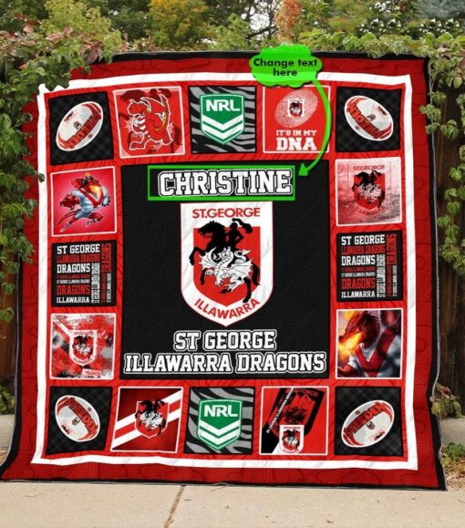St. George Illawarra Dragons Blanket Quilt Rze1