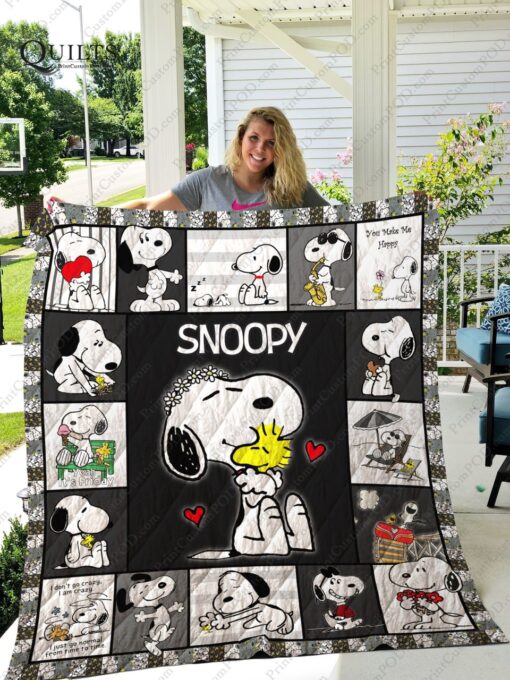 Snoopy Love Blanket Quilt Rze1