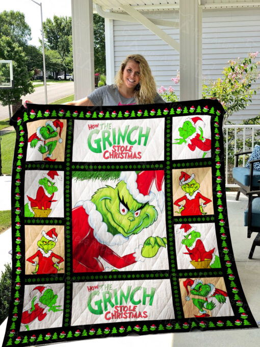 Grinch lover Quilt Blanket Quilt Rze2