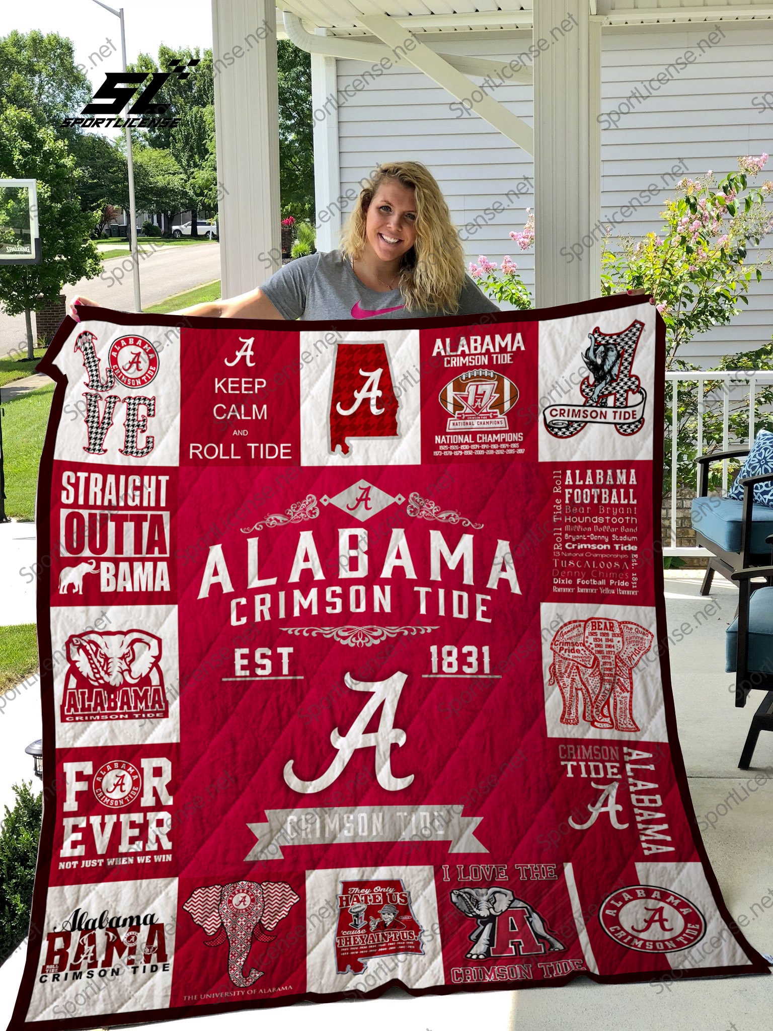 Alabama Crimson Tide 3 Blanket Quilt Rze1