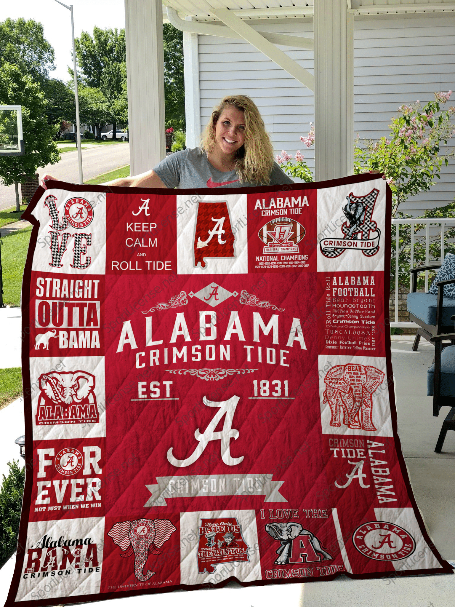 Alabama Crimson Tide Lover Blanket Quilt TN