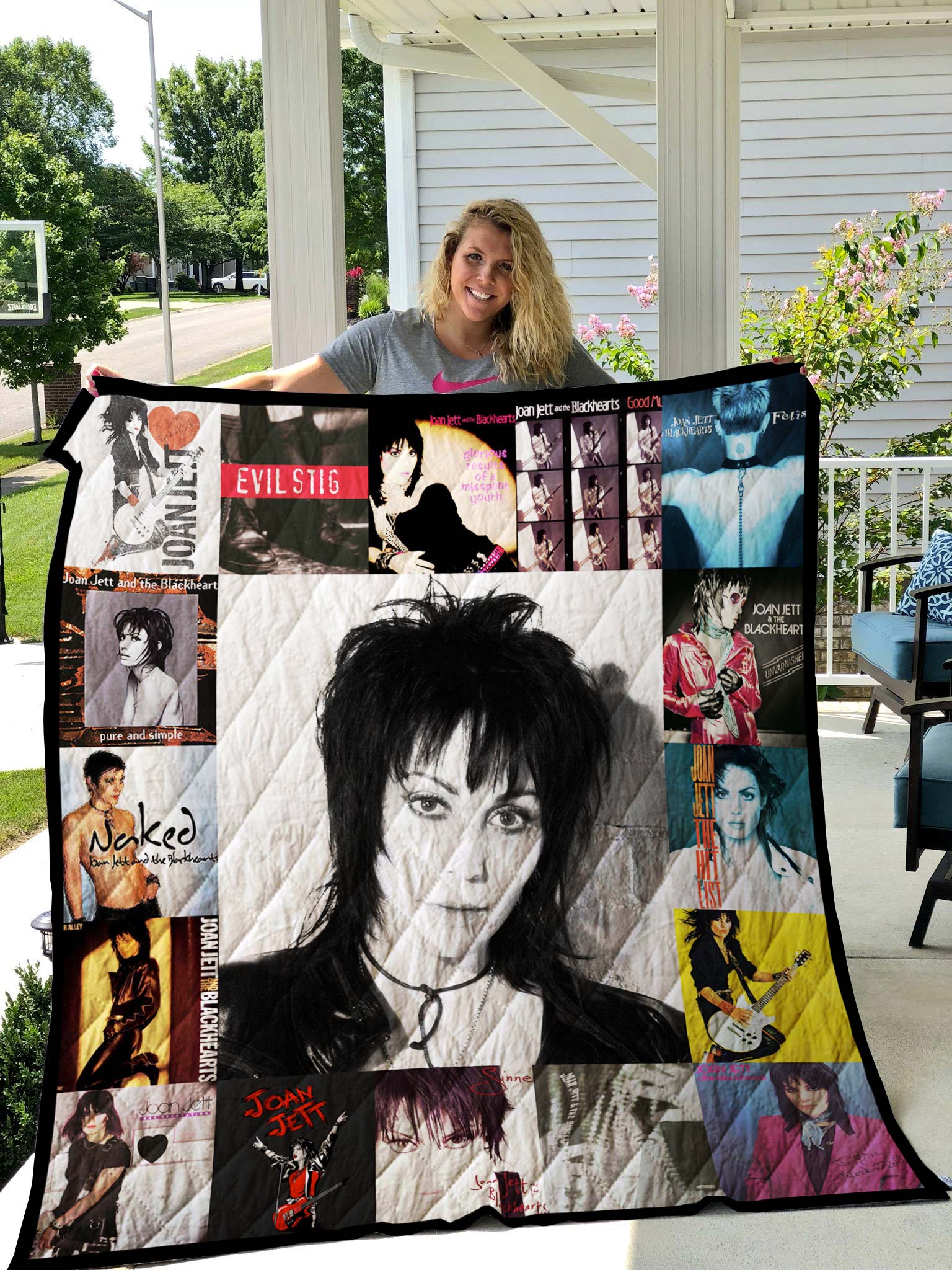 Joan Jett Blanket Quilt Rze1