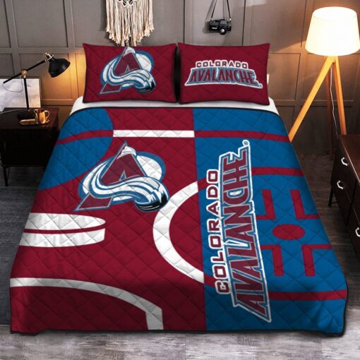Colorado Avalanche Quilt Bedding Set Rze1