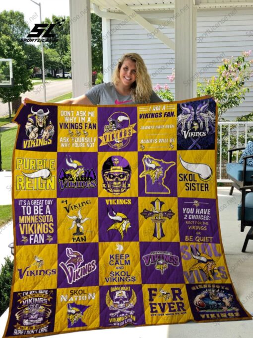 Minnesota Vikings 1 Blanket Quilt Rze1