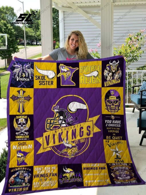 Minnesota Vikings 2 Blanket Quilt Rze1