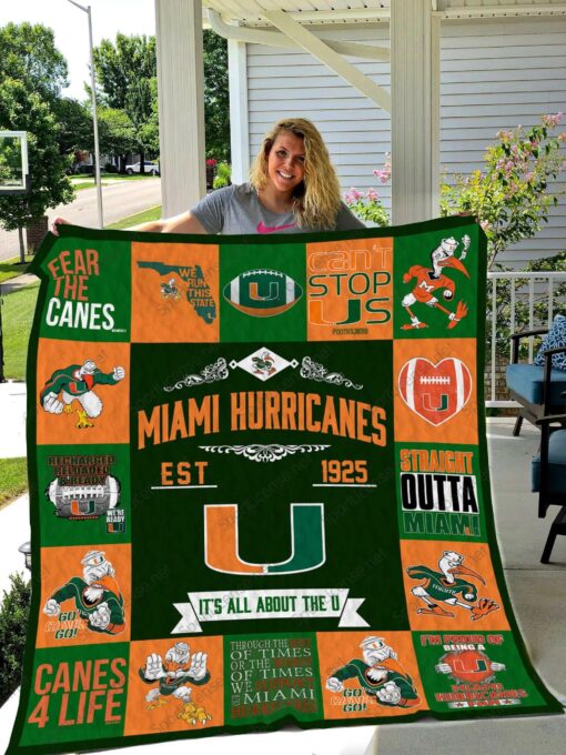 Miami Hurricanes Blanket Quilt Rze2