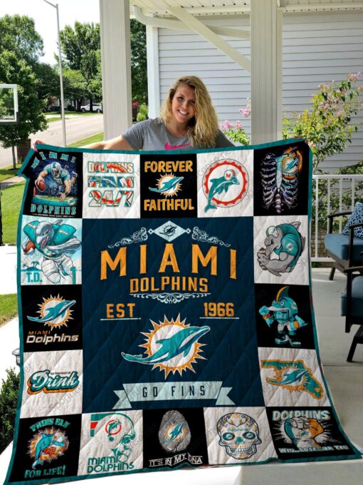 Miami Dolphins Blanket Quilt Rze2