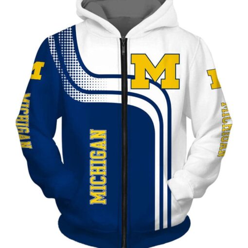 Michigan Wolverines Hoodie Zip Hoodie 3D Rze1