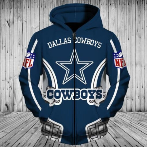 Dallas Cowboys 3 Hoodie Zip Hoodie 3D Rze1