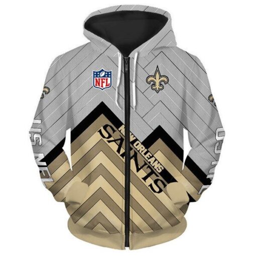 New Orleans Saints 2 Hoodie Zip Hoodie 3D Rze1
