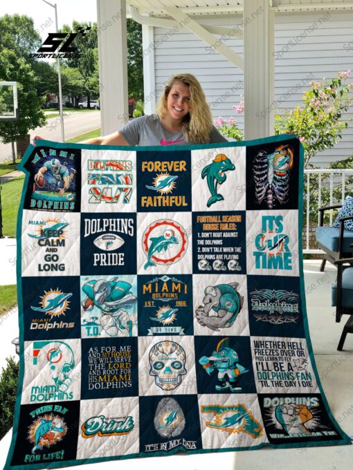 Miami Dolphins Blanket Quilt M08
