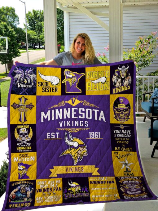 Minnesota Vikings Blanket Quilt Rze2