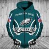 Philadelphia Eagles 2 Zip Hoodie 3D Rze1