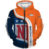 Denver Broncos 2 Zip Hoodie 3D B23