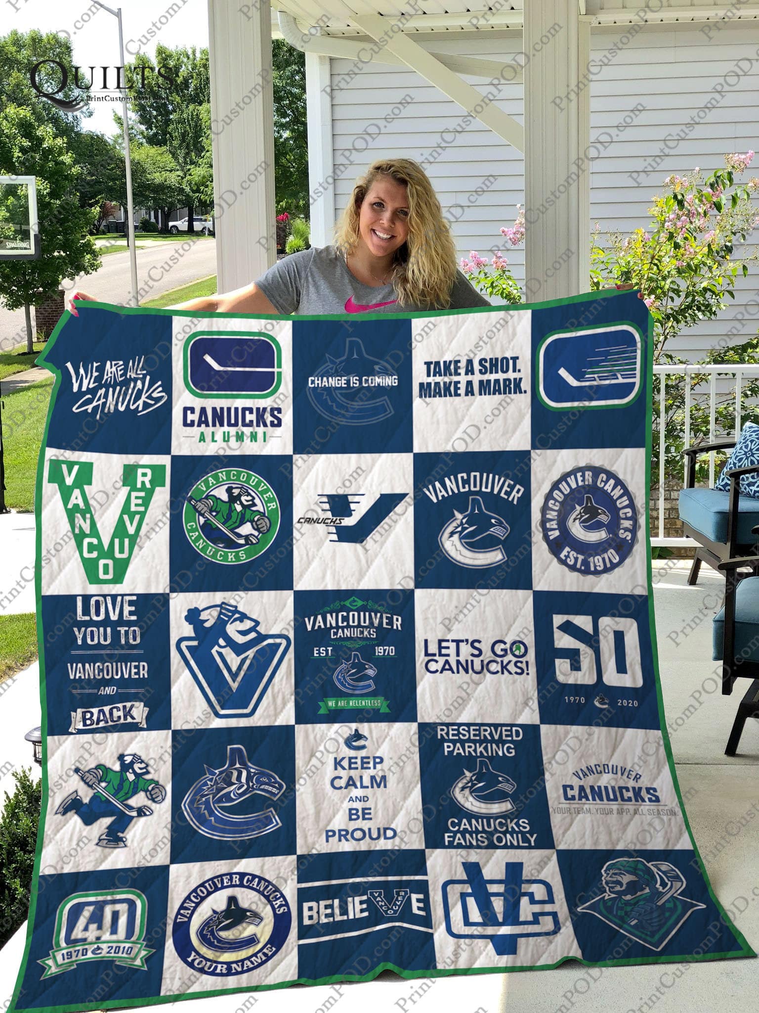Vancouver Canucks Quilt Blanket Quilt Rze1