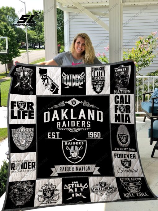 Las Vegas Raiders Blanket Quilt Rze1