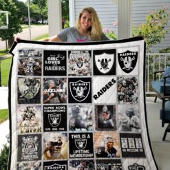 Las Vegas Raiders 3 Blanket Quilt Rze1