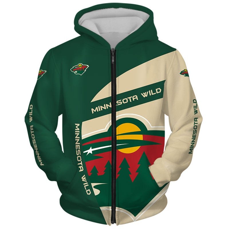 Minnesota Wild 1 Zip Hoodie 3D B23