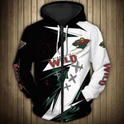 Minnesota Wild 2 Zip Hoodie 3D B23