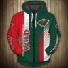 Minnesota Wild Zip Hoodie 3D B23