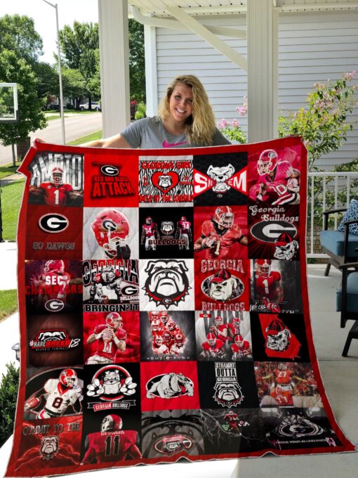 Georgia Bulldog Quilt Blanket Rze1