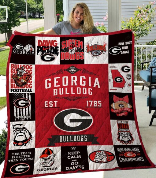 Georgia Bulldogs 1 Blanket Quilt Rze1