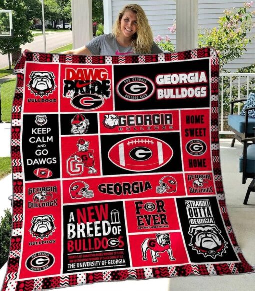 Georgia Bulldog 2 Quilt Blanket Rze1