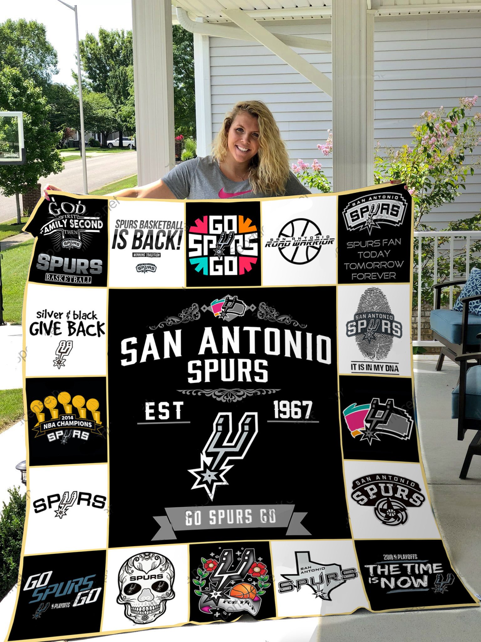 San Antonio Spurs Blanket Quilt Rze1