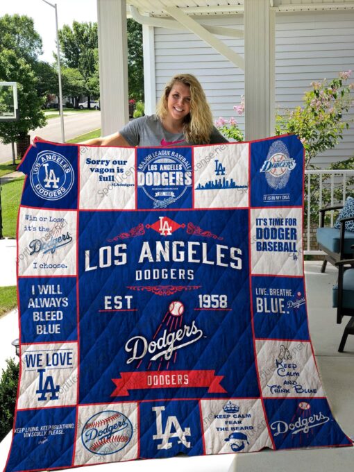 Los Angeles Dodgers Quilt Blanket Rze2