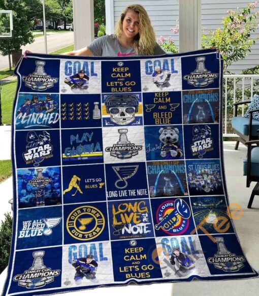 St Louis Blues 3 Blanket Quilt Rze1