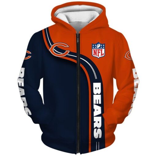 Chicago Bears 1 Zip Hoodie 3D Rze1