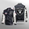 Las Vegas Raiders Leather Baseball Jacket B23