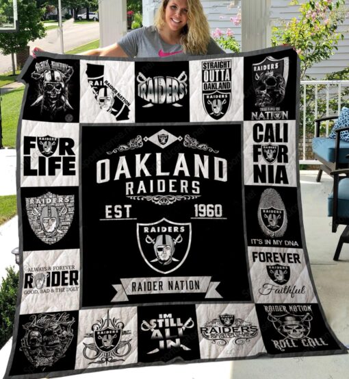 Okaland Raiders Blanket Quilt Rze1