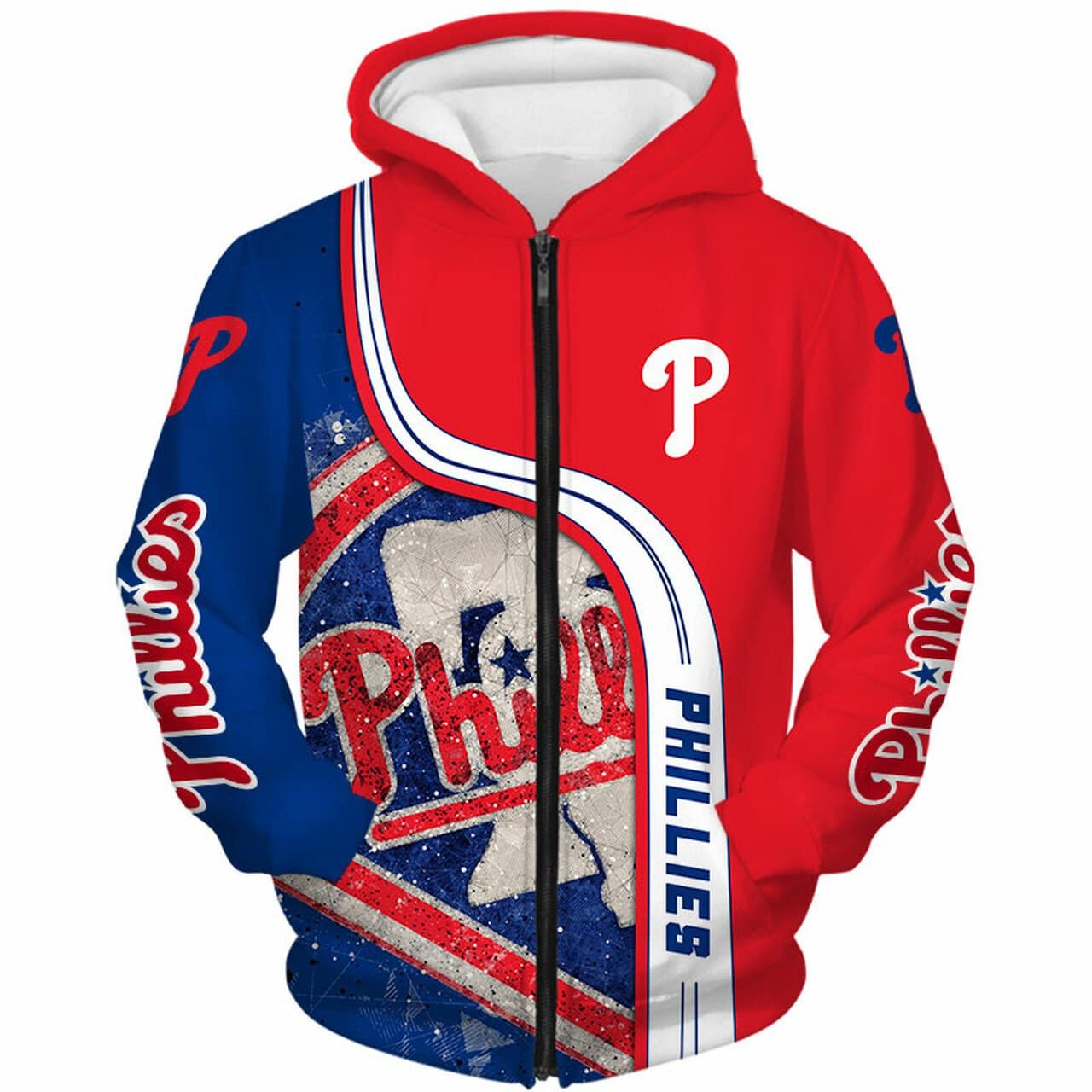 Philadelphia Phillies Zip Hoodie 3D Rze1