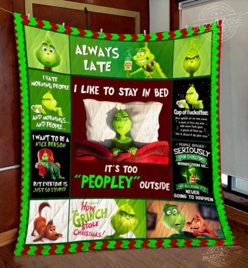 The Grinch 3 Blanket Quilt Rze1