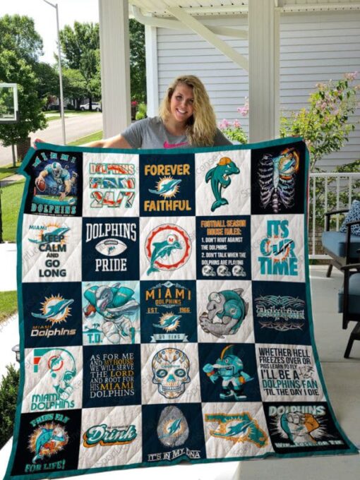 Miami Dolphins Blanket Quilt Blanket Rze2
