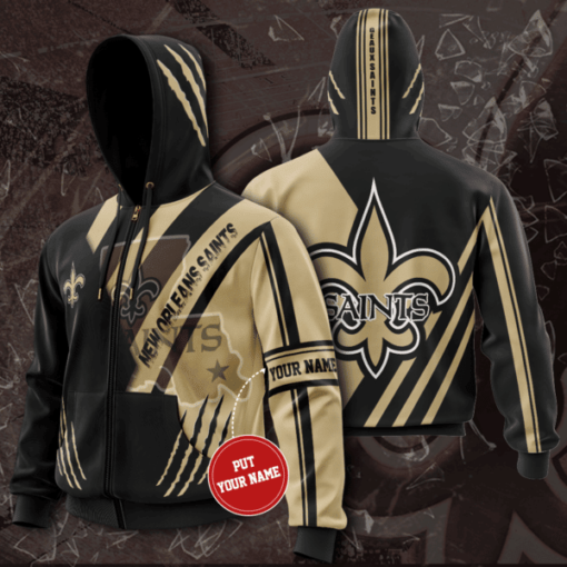 New Orleans Saints Custom 1g Zip Hoodie 3D Rze1