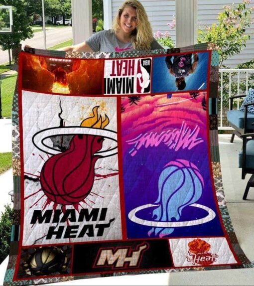 Miami Heat Quilt Blanket Rze2