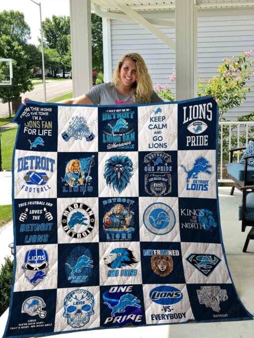 Detroit Lions Quilt Blanket Rze2