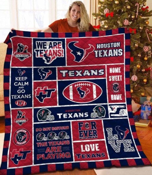 Houston Texans 2 Quilt Blanket Rze1