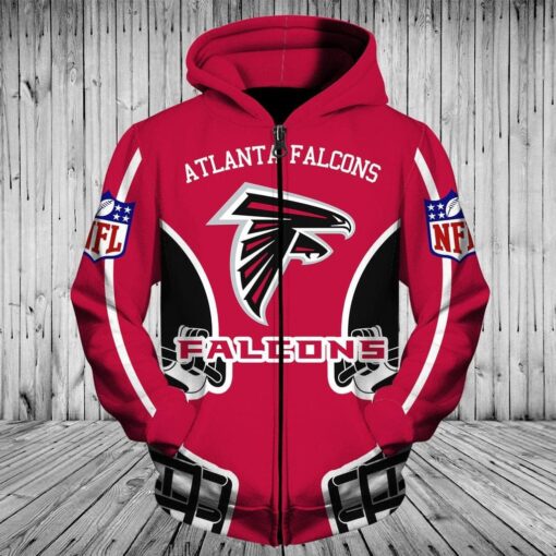Atlanta Falcons 1g Zip Hoodie 3D Rze1