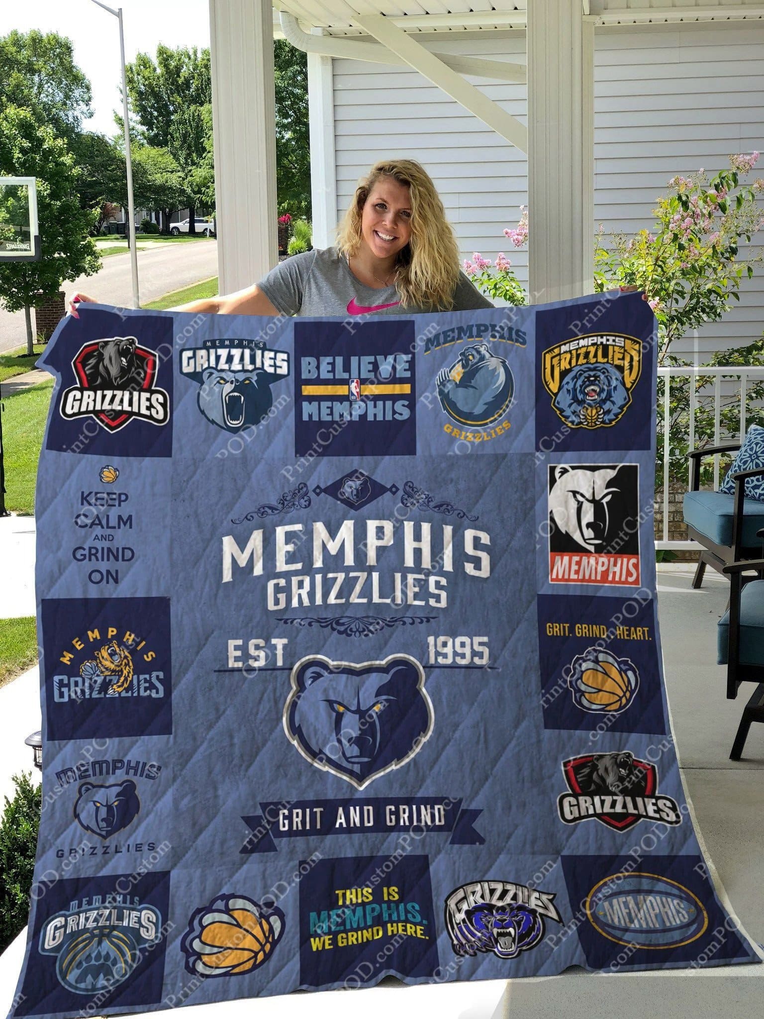 Memphis Grizzlies Blanket Quilt B23