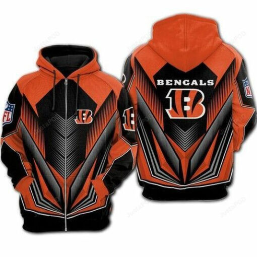 Cincinnati Bengals 4 Zip Hoodie 3D Rze1