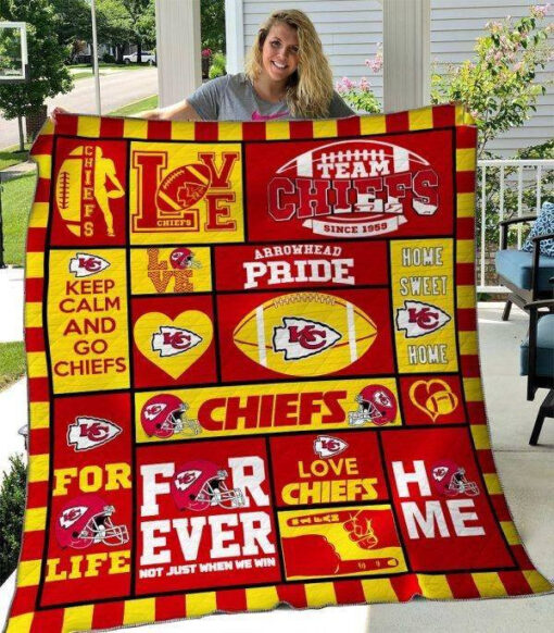 Kansas City Rze2iefs Lover Blanket Quilt Rze2