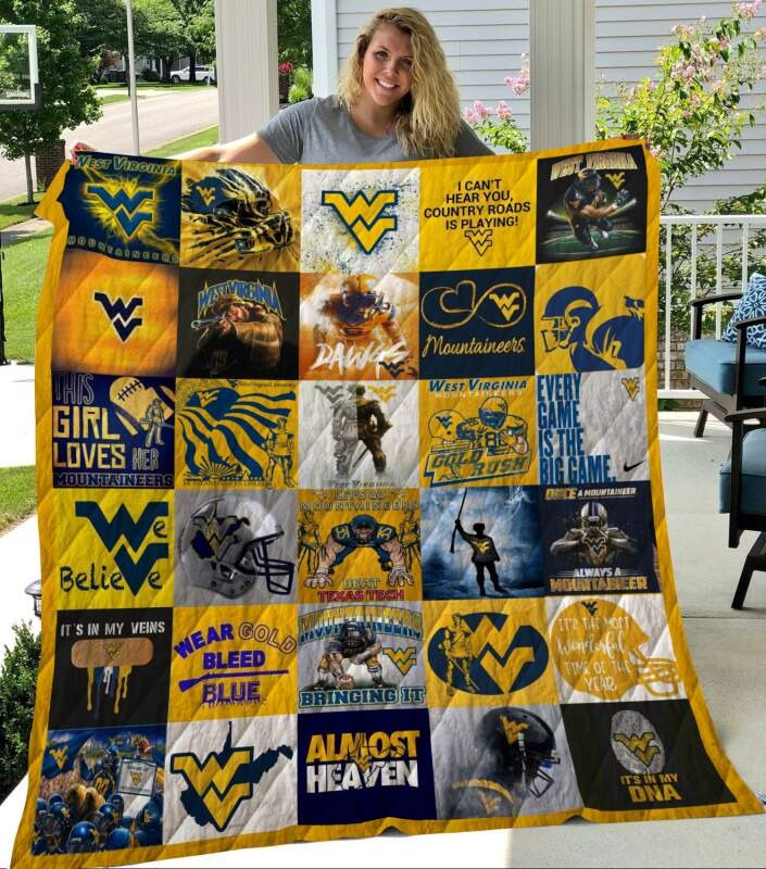 West Virginia Mountaineers Blanket Quilt Rze1