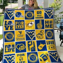 West Virginia Mountaineers 1 Blanket Quilt Rze1