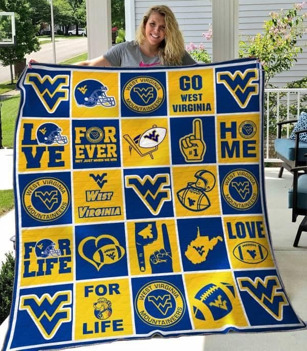 West Virginia Mountaineers 1 Blanket Quilt Rze1