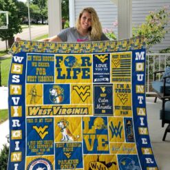 West Virginia Mountaineers 2 Blanket Quilt Rze1