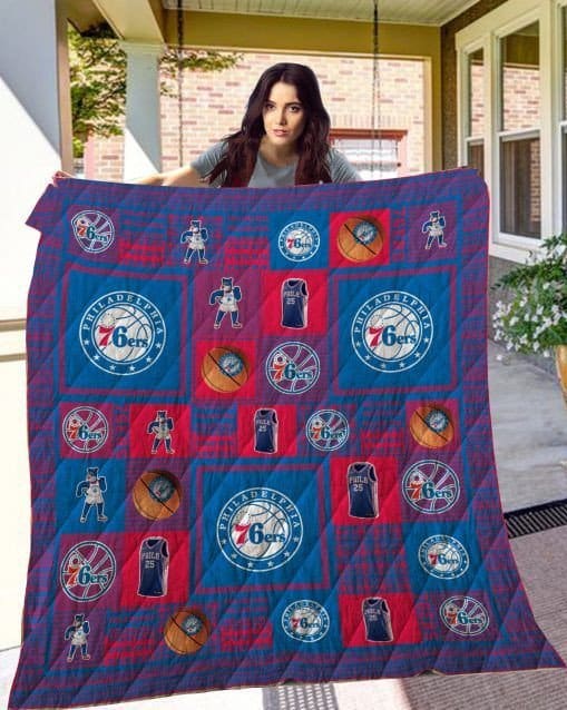 Philadelphia 76ers 3 Quilt Blanket Rze1