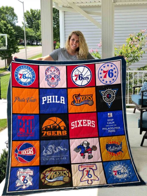 Philadelphia 76ers 4 Quilt Blanket Rze1